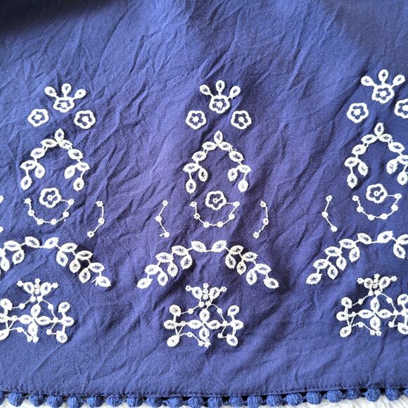 Taylor & Sage Blouse Womens Medium Purple Embroidered Milkmaid Short Sleeve Boho - Picture 4 of 10